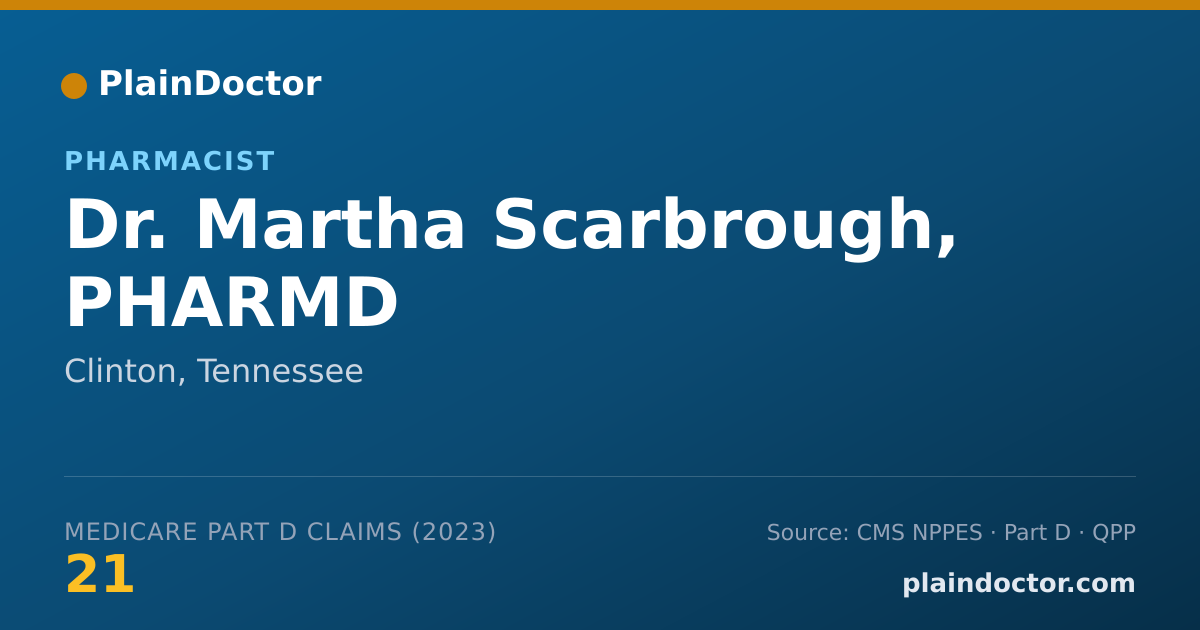 Shareable card for Martha Scarbrough, PHARMD - Pharmacist, Clinton, TN