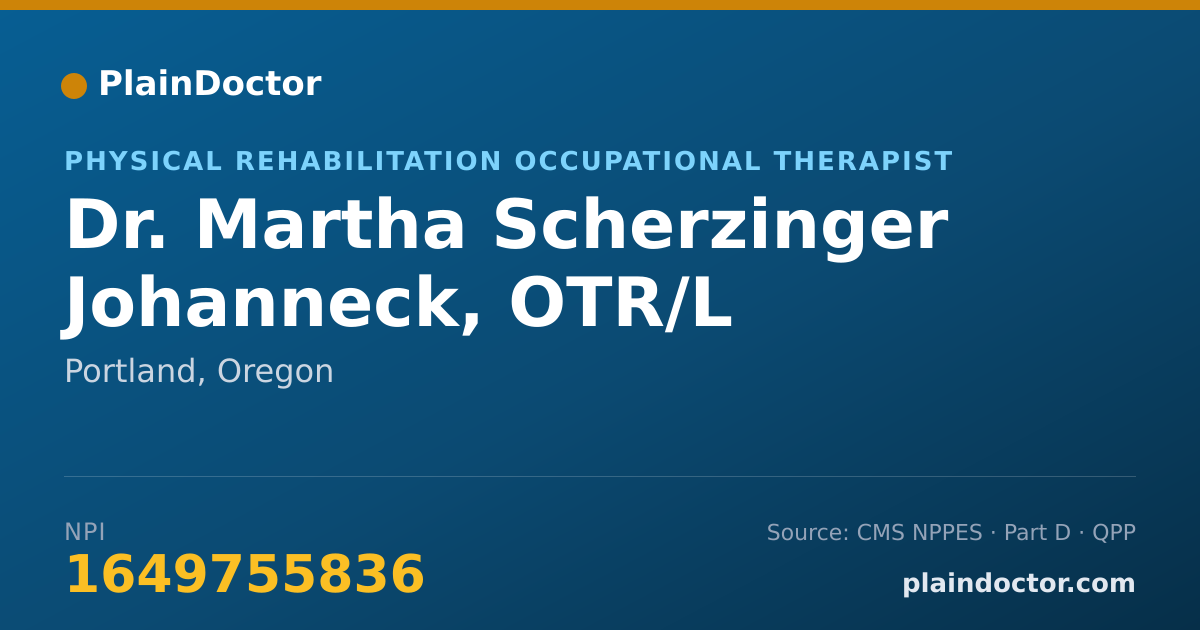Shareable card for Martha Scherzinger Johanneck, OTR/L - Physical Rehabilitation Occupational Therapist, Portland, OR