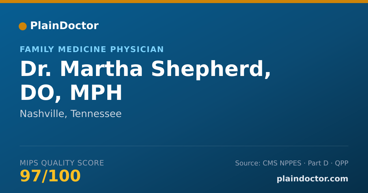 Shareable card for Martha Shepherd, DO, MPH - Integrative Medicine Physician, Nashville, TN
