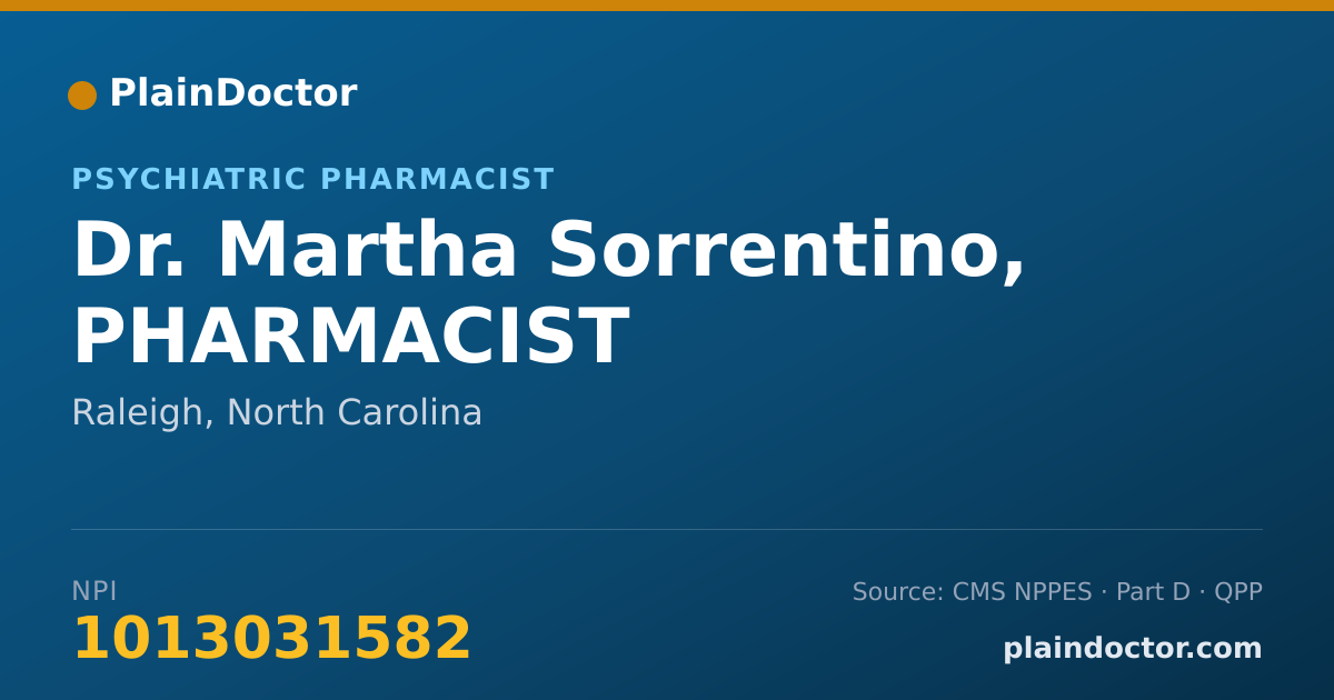 Shareable card for Martha Sorrentino, PHARMACIST - Psychiatric Pharmacist, Raleigh, NC