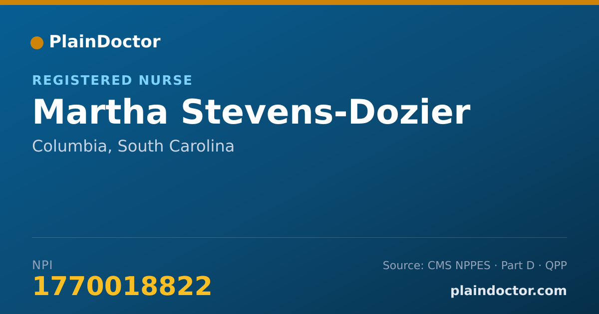 Shareable card for Martha Stevens-Dozier - Registered Nurse, Columbia, SC