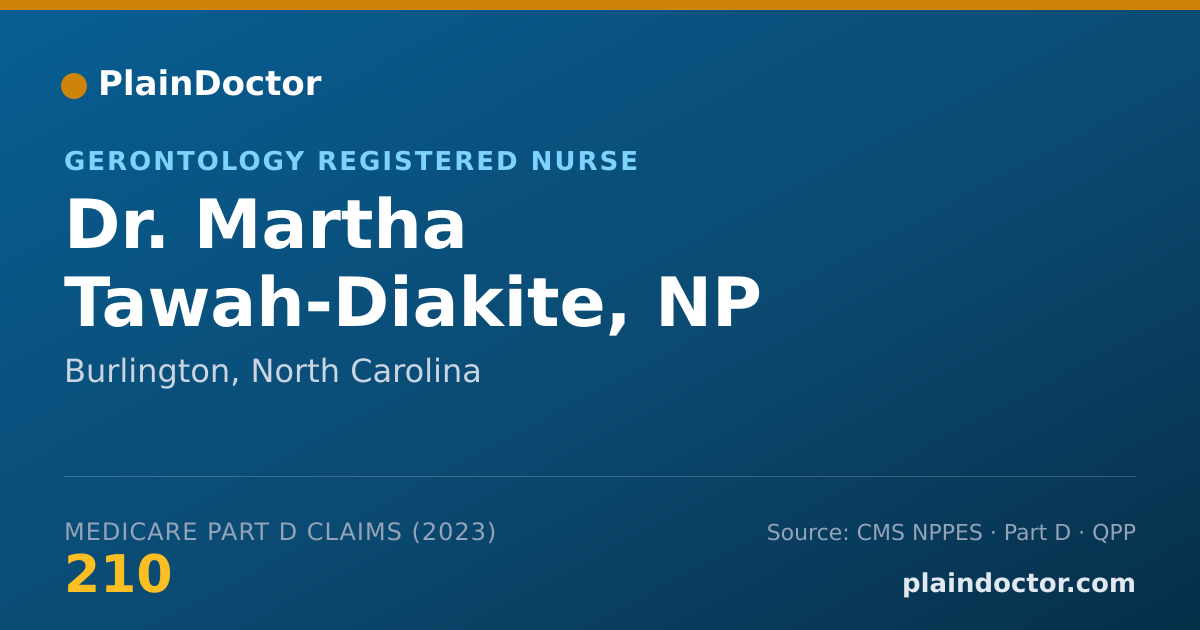 Shareable card for Martha Tawah-Diakite, NP - Gerontology Registered Nurse, Burlington, NC