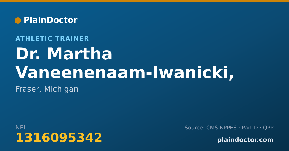 Shareable card for Martha Vaneenenaam-Iwanicki, ATC - Athletic Trainer, Fraser, MI