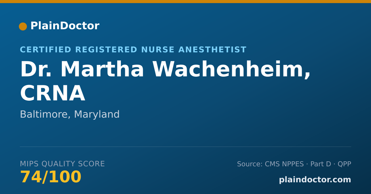 Shareable card for Martha Wachenheim, CRNA - Certified Registered Nurse Anesthetist, Baltimore, MD