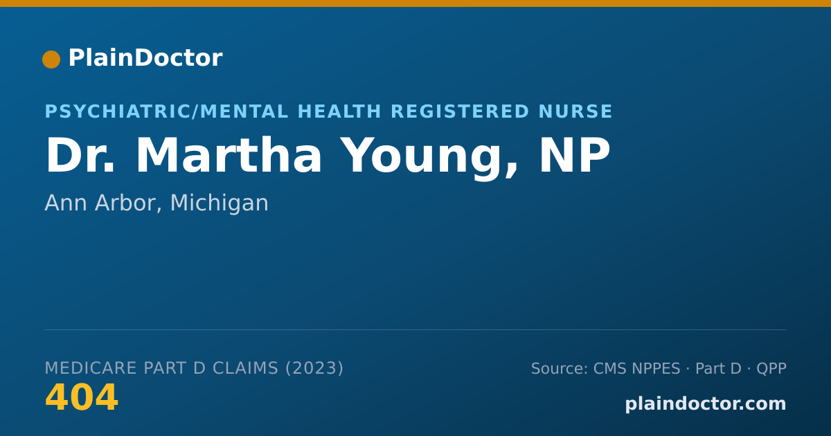 Shareable card for Martha Young, NP - Psychiatric/Mental Health Registered Nurse, Ann Arbor, MI