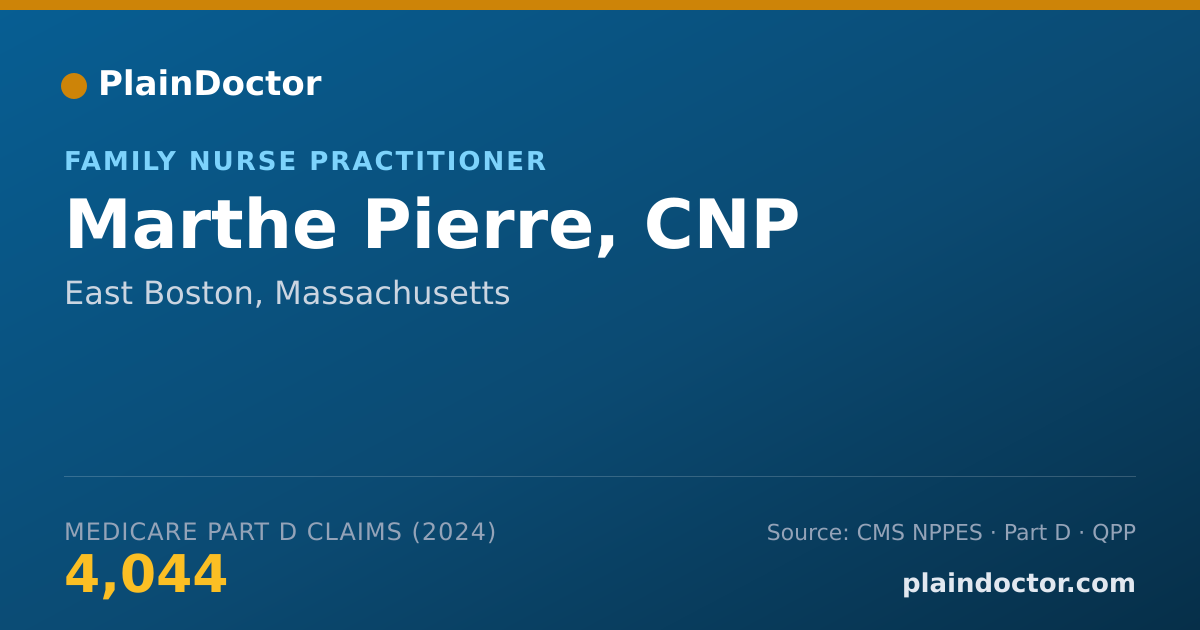 Shareable card for Marthe Pierre, CNP - Family Nurse Practitioner, East Boston, MA