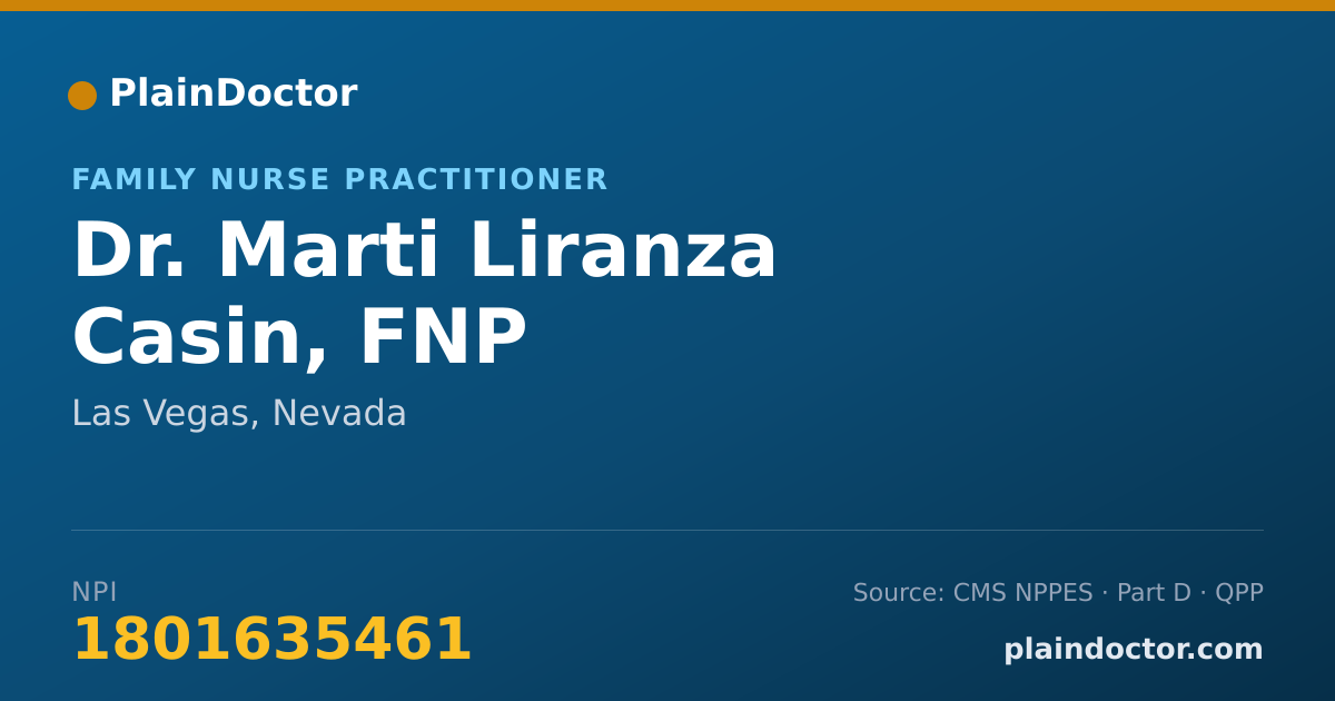 Shareable card for Marti Liranza Casin, FNP - Family Nurse Practitioner, Las Vegas, NV