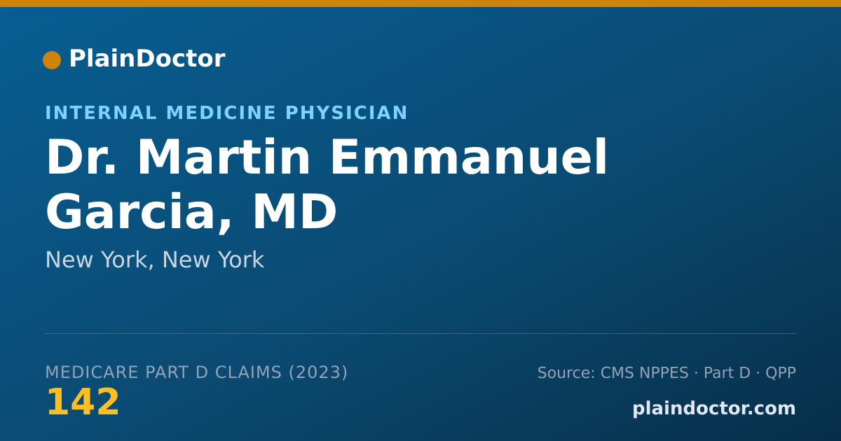 Shareable card for Martin Emmanuel Garcia, MD - Internal Medicine Physician, New York, NY