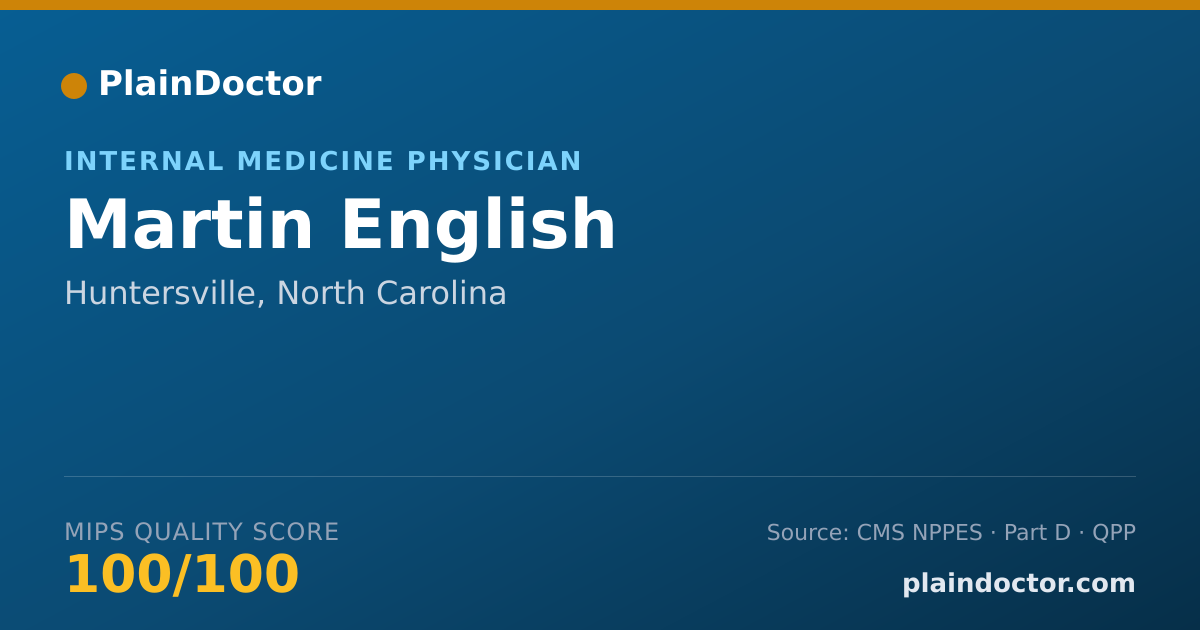 Shareable card for Martin English - Internal Medicine Physician, Huntersville, NC