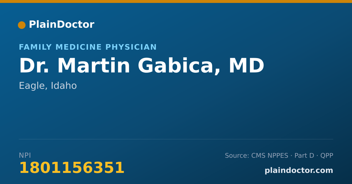 Shareable card for Martin Gabica, MD - Family Medicine Physician, Eagle, ID