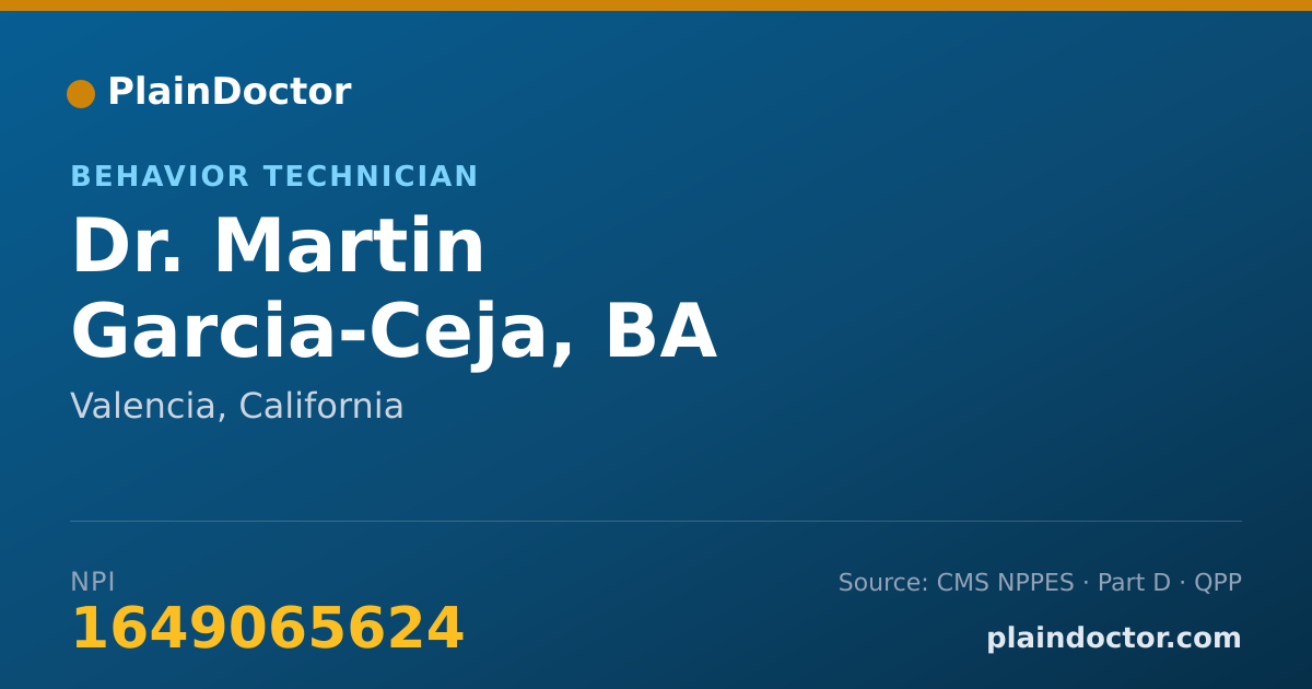 Shareable card for Martin Garcia-Ceja, BA - Behavior Technician, Valencia, CA