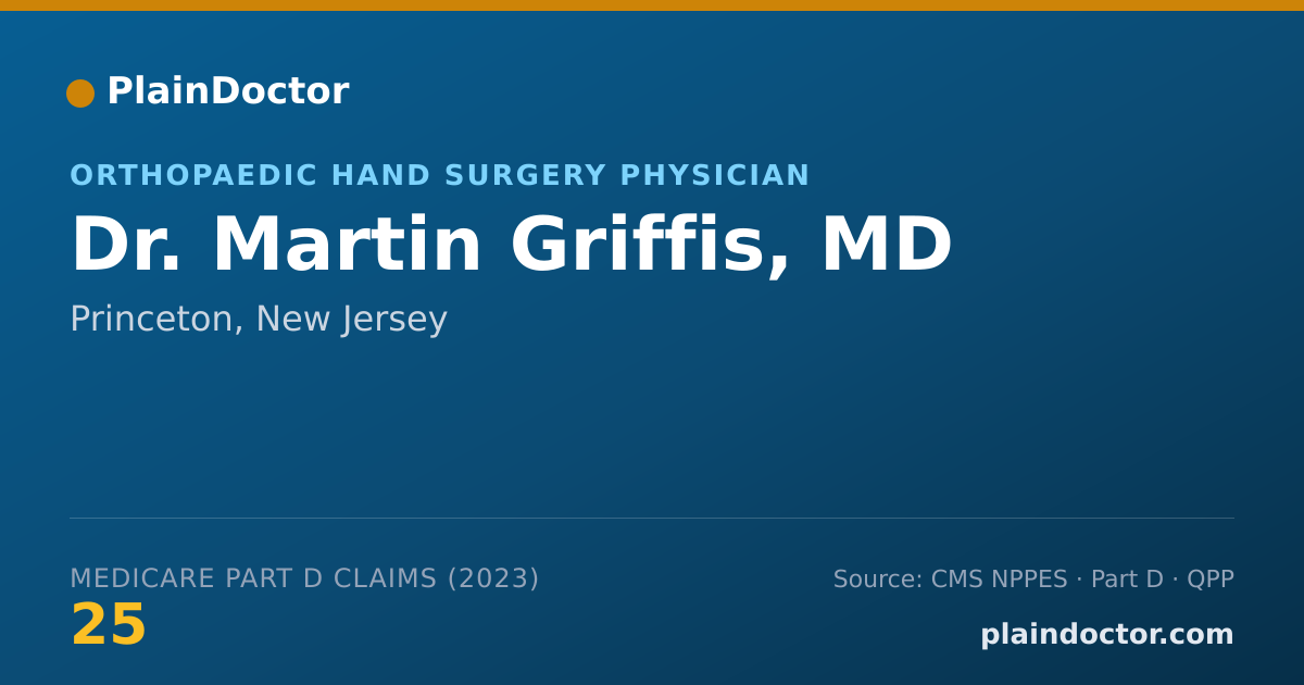 Shareable card for Martin Griffis, MD - Orthopaedic Hand Surgery Physician, Princeton, NJ