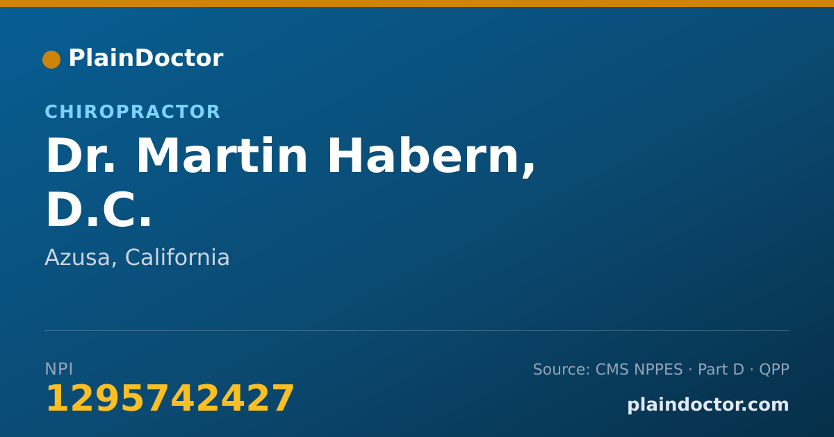 Shareable card for Martin Habern, D.C. - Chiropractor, Azusa, CA
