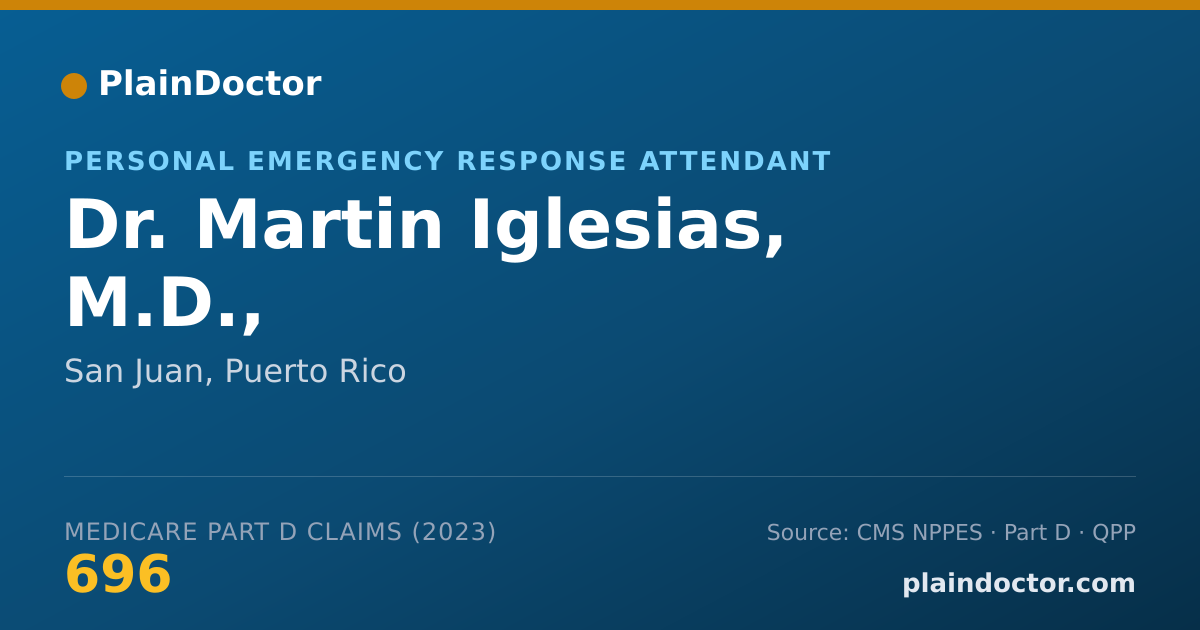 Shareable card for Martin Iglesias, M.D., - Personal Emergency Response Attendant, San Juan, PR