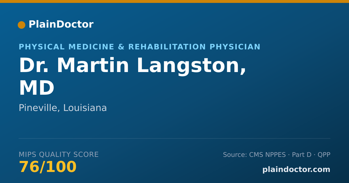 Shareable card for Martin Langston, MD - Physical Medicine & Rehabilitation Physician, Pineville, LA