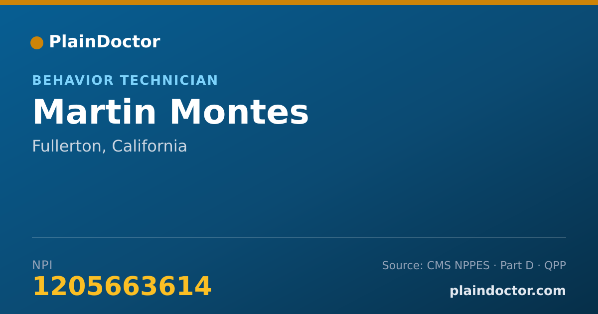 Shareable card for Martin Montes - Behavior Technician, Fullerton, CA