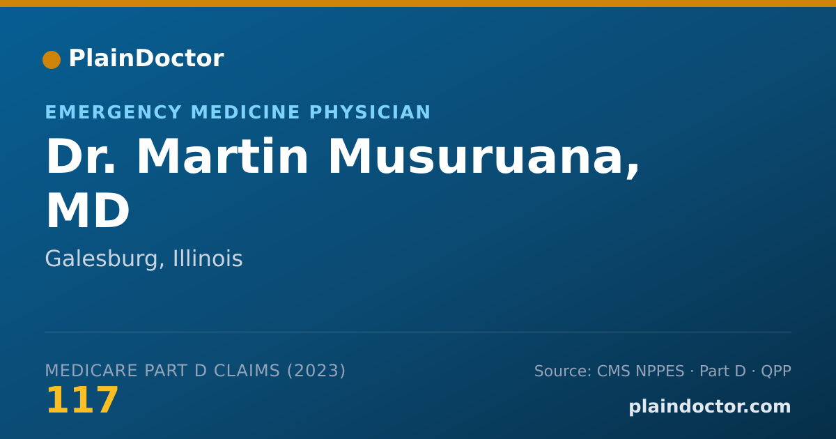 Shareable card for Martin Musuruana, MD - Emergency Medicine Physician, Galesburg, IL