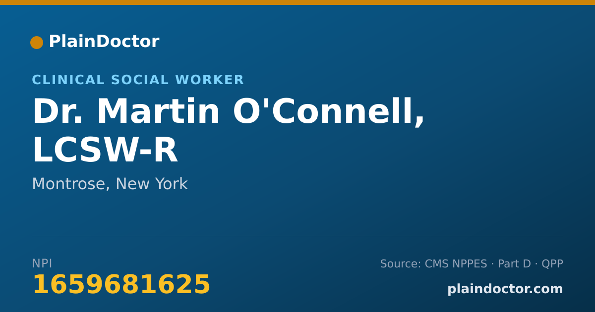 Shareable card for Martin O'Connell, LCSW-R - Clinical Social Worker, Montrose, NY