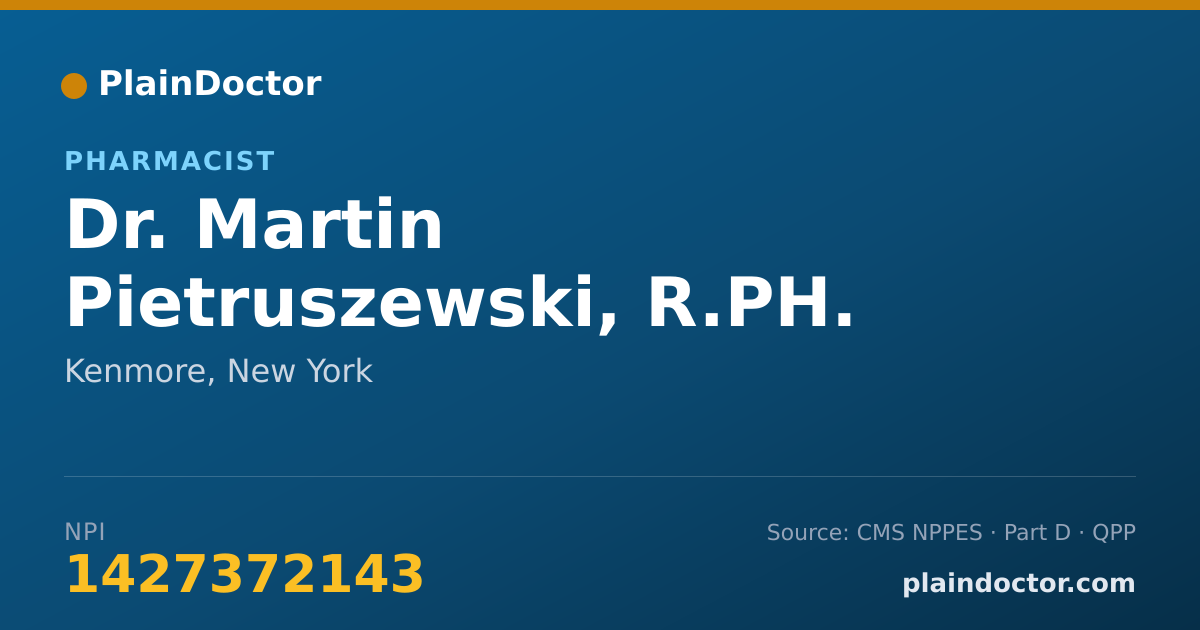 Shareable card for Martin Pietruszewski, R.PH. - Pharmacist, Kenmore, NY