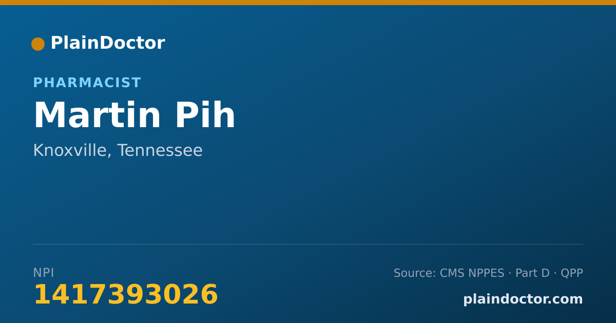 Shareable card for Martin Pih - Pharmacist, Knoxville, TN