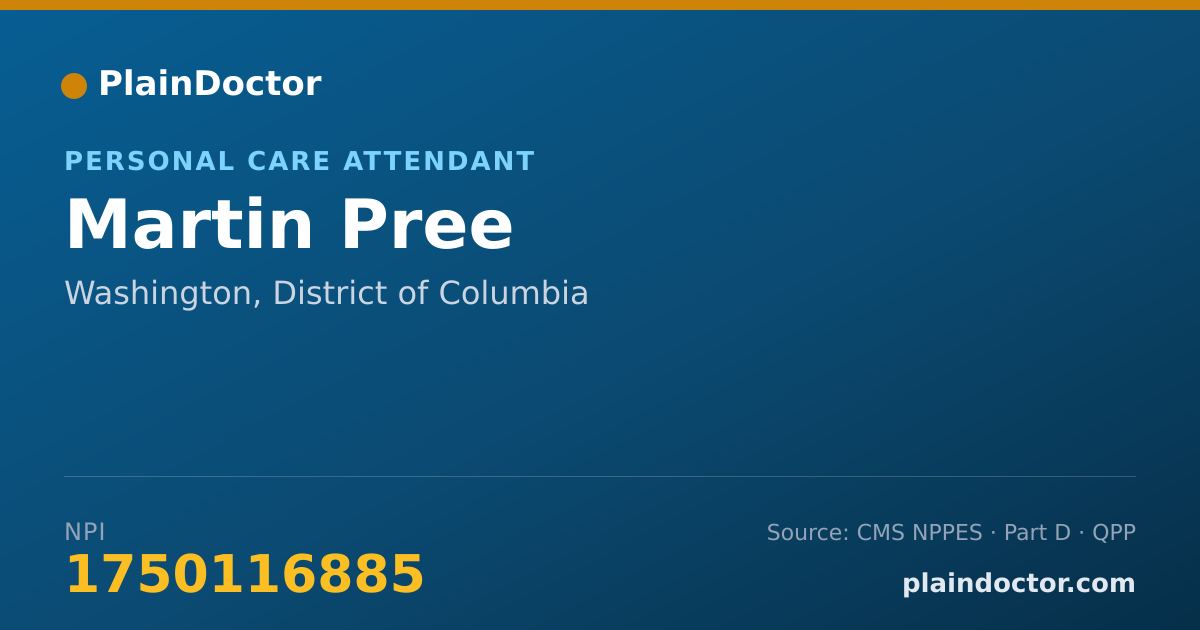 Shareable card for Martin Pree - Personal Care Attendant, Washington, DC