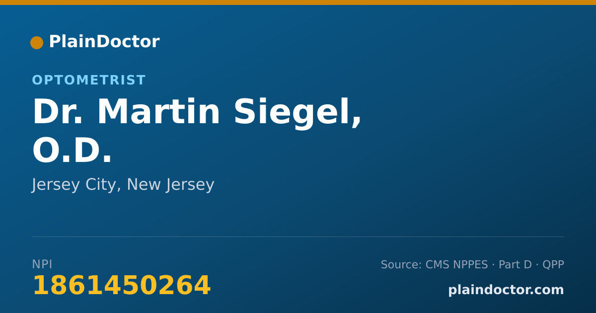 Shareable card for Martin Siegel, O.D. - Optometrist, Jersey City, NJ