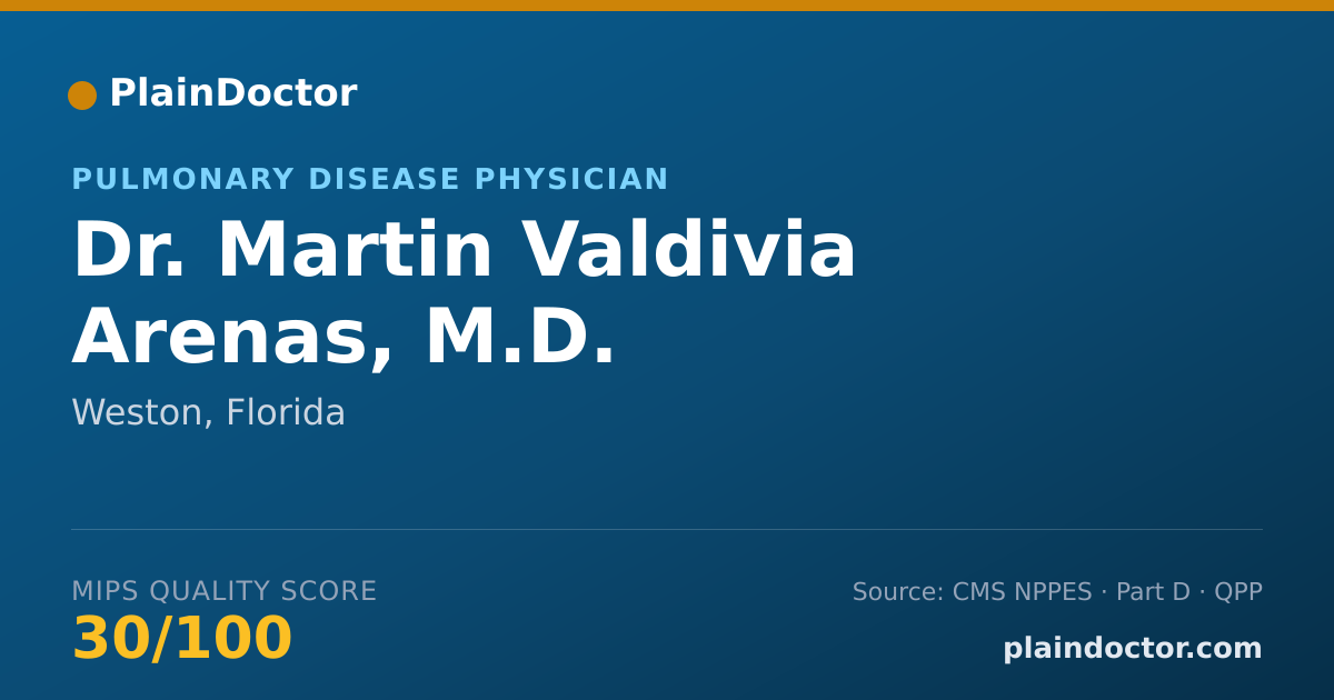 Shareable card for Martin Valdivia Arenas, M.D. - Pulmonary Disease Physician, Weston, FL