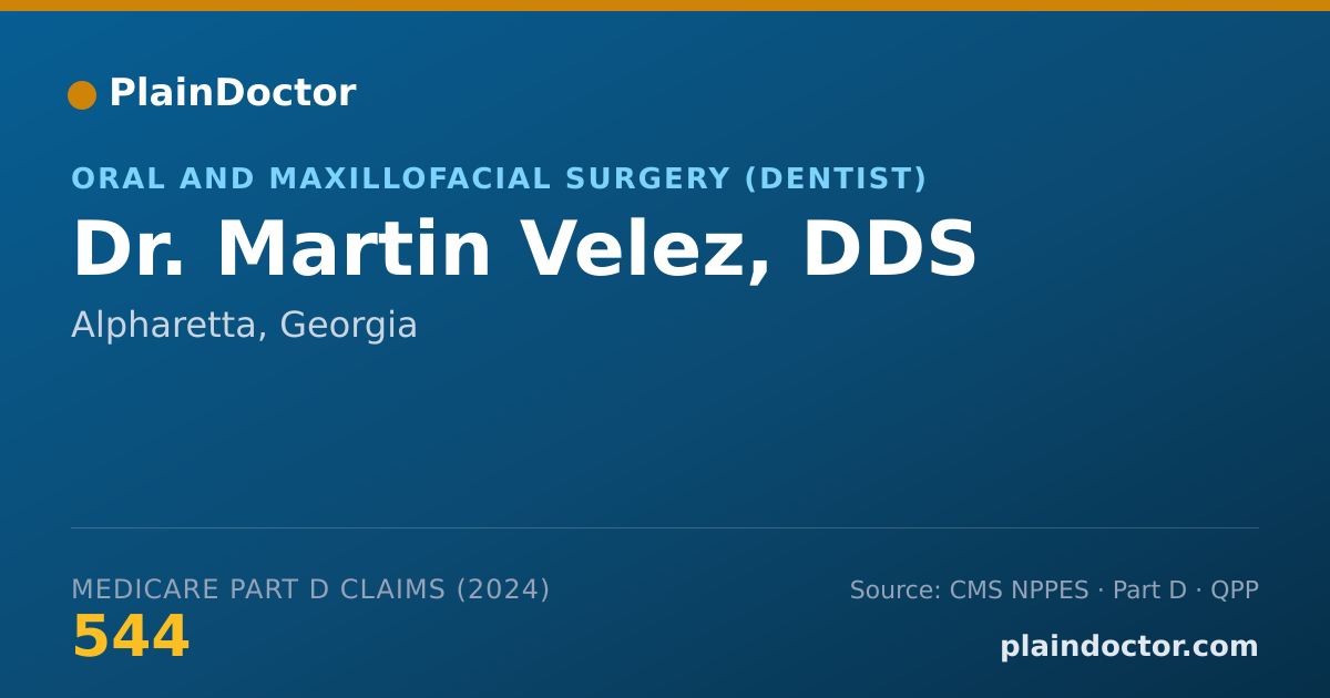 Shareable card for Martin Velez, DDS - Oral and Maxillofacial Surgery (Dentist), Alpharetta, GA