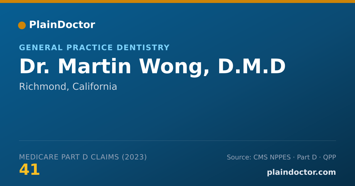 Shareable card for Martin Wong, D.M.D - General Practice Dentistry, Richmond, CA
