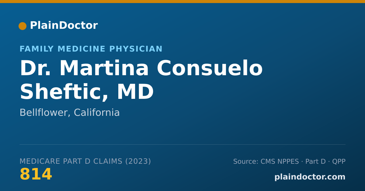 Shareable card for Martina Consuelo Sheftic, MD - Family Medicine Physician, Bellflower, CA
