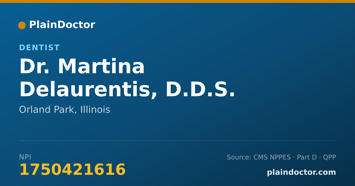 Shareable card for Martina Delaurentis, D.D.S. - Dentist, Orland Park, IL