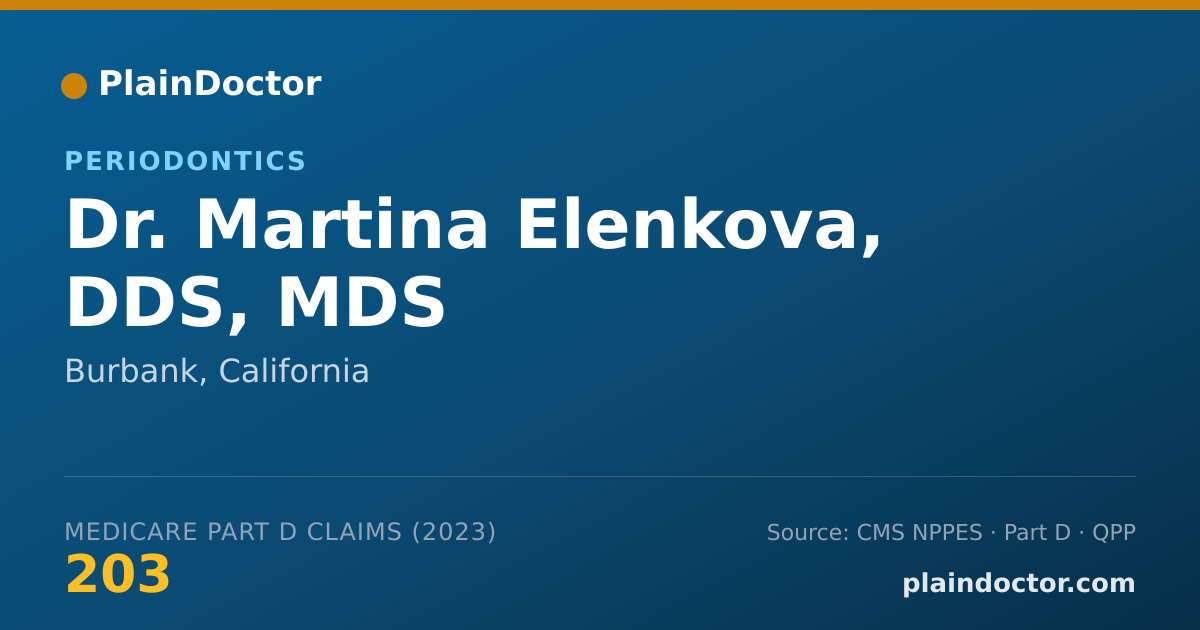 Shareable card for Martina Elenkova, DDS, MDS - Periodontics, Burbank, CA