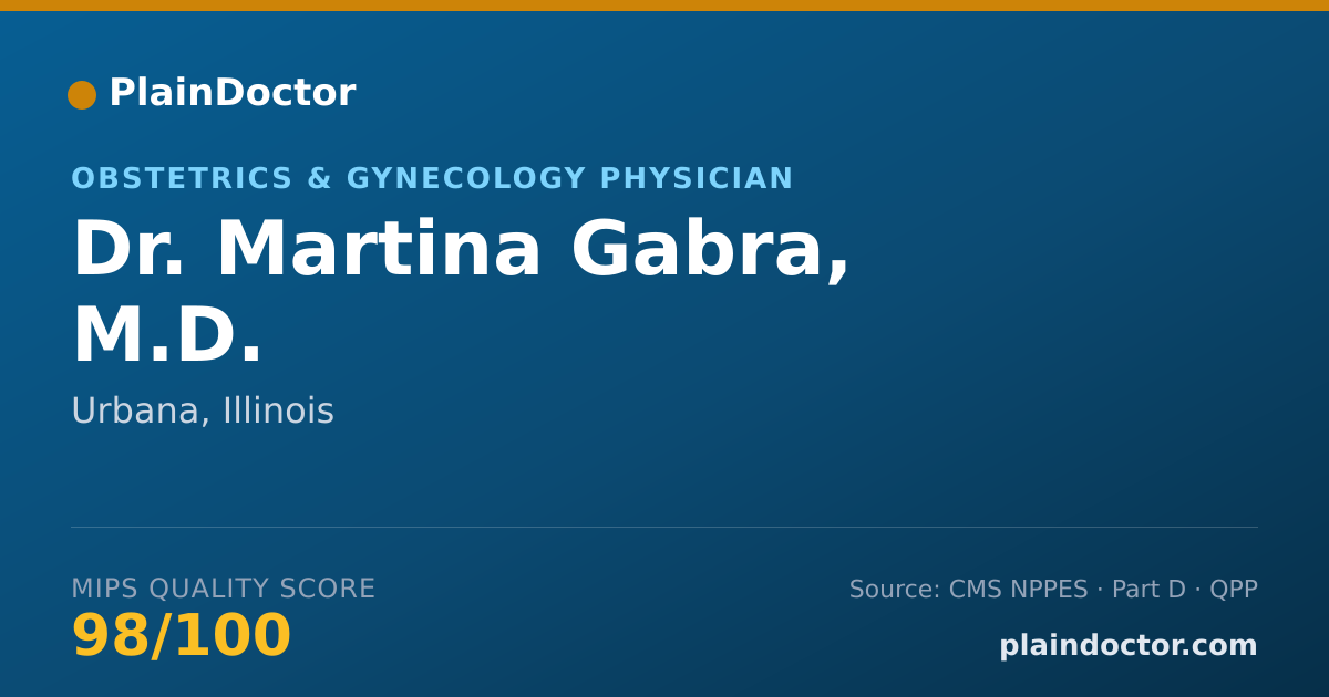 Shareable card for Martina Gabra, M.D. - Obstetrics & Gynecology Physician, Urbana, IL