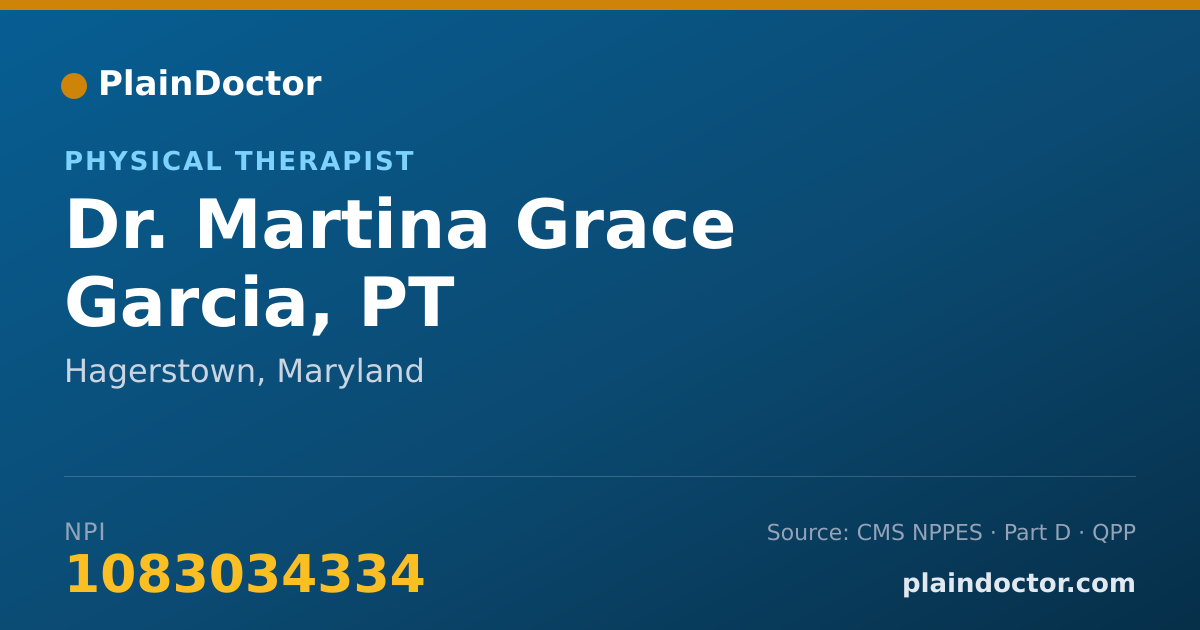 Shareable card for Martina Grace Garcia, PT - Physical Therapist, Hagerstown, MD