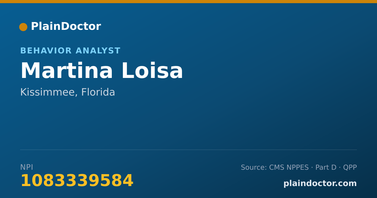 Shareable card for Martina Loisa - Behavior Analyst, Kissimmee, FL