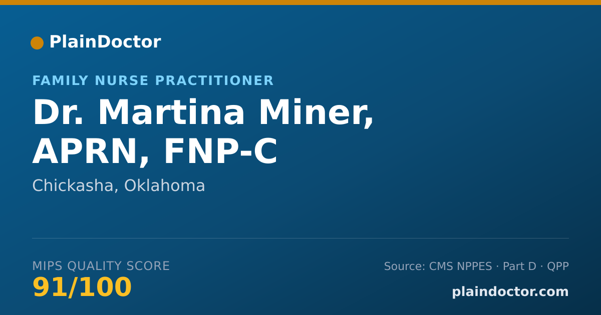 Shareable card for Martina Miner, APRN, FNP-C - Family Nurse Practitioner, Chickasha, OK