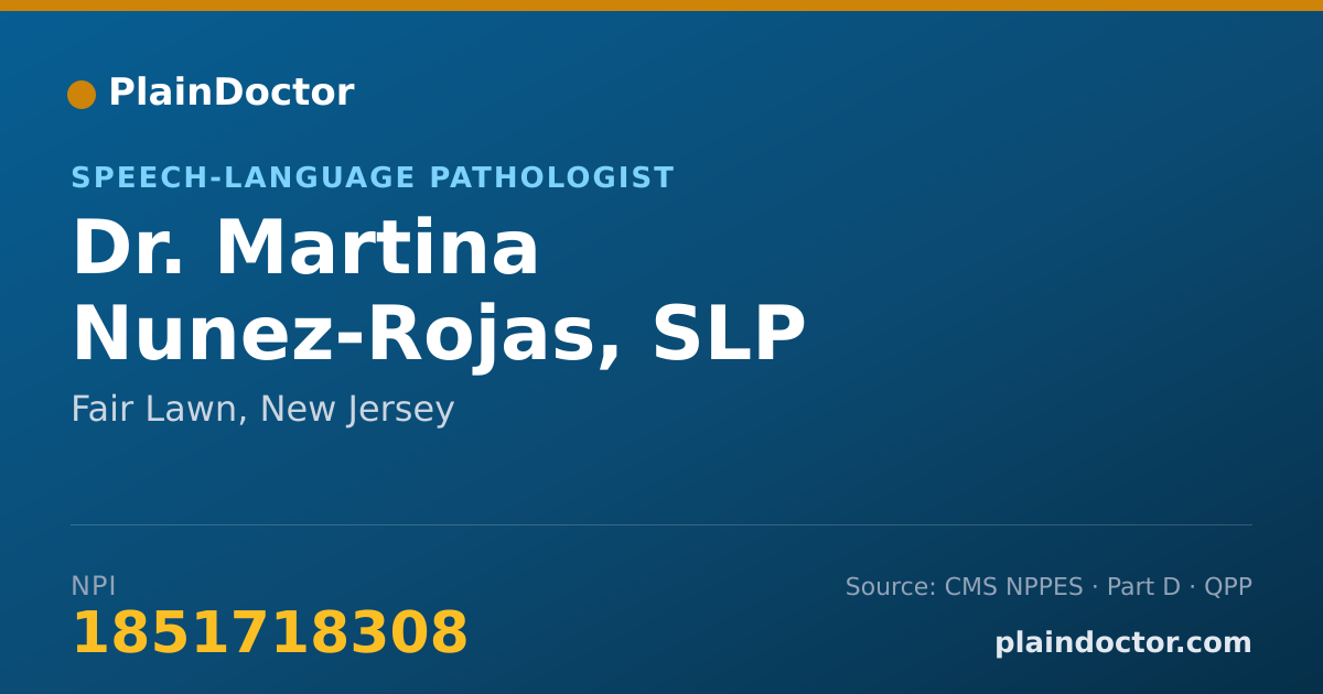 Shareable card for Martina Nunez-Rojas, SLP - Speech-Language Pathologist, Fair Lawn, NJ