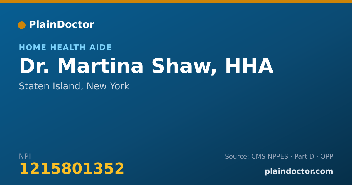 Shareable card for Martina Shaw, HHA - Home Health Aide, Staten Island, NY