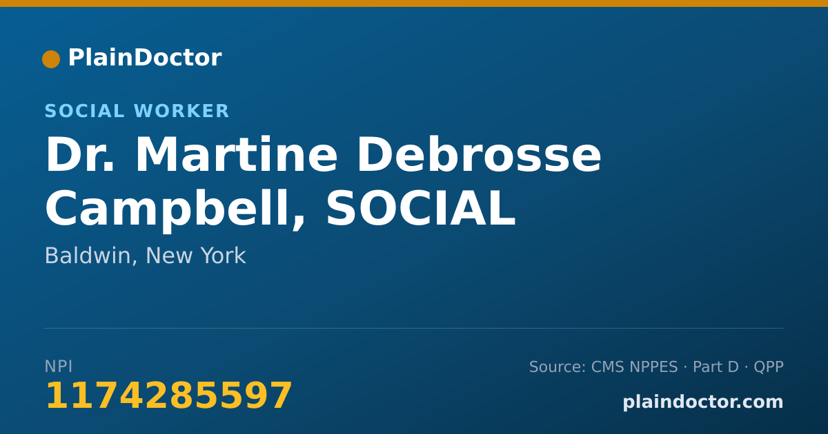 Shareable card for Martine Debrosse Campbell, SOCIAL WORKER - Social Worker, Baldwin, NY