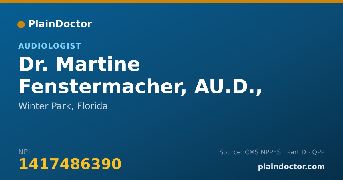 Shareable card for Martine Fenstermacher, AU.D., CCC-A - Audiologist, Winter Park, FL