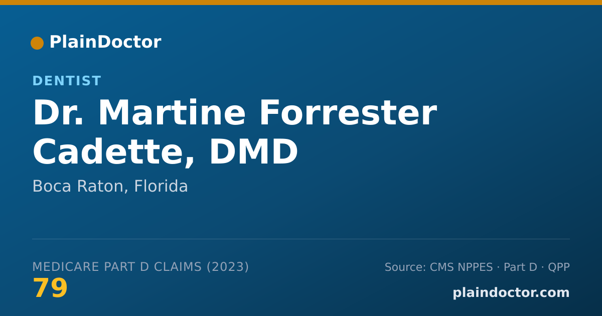 Shareable card for Martine Forrester Cadette, DMD - Dentist, Boca Raton, FL