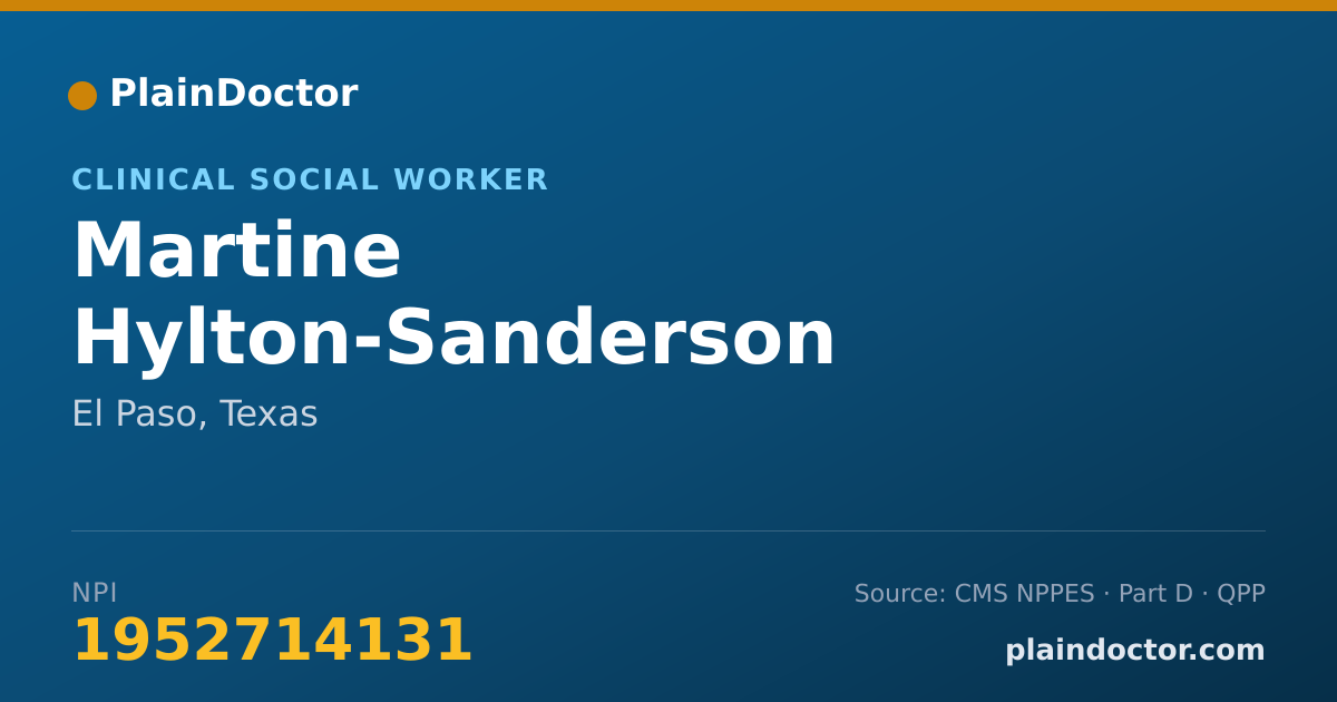 Shareable card for Martine Hylton-Sanderson - Clinical Social Worker, El Paso, TX