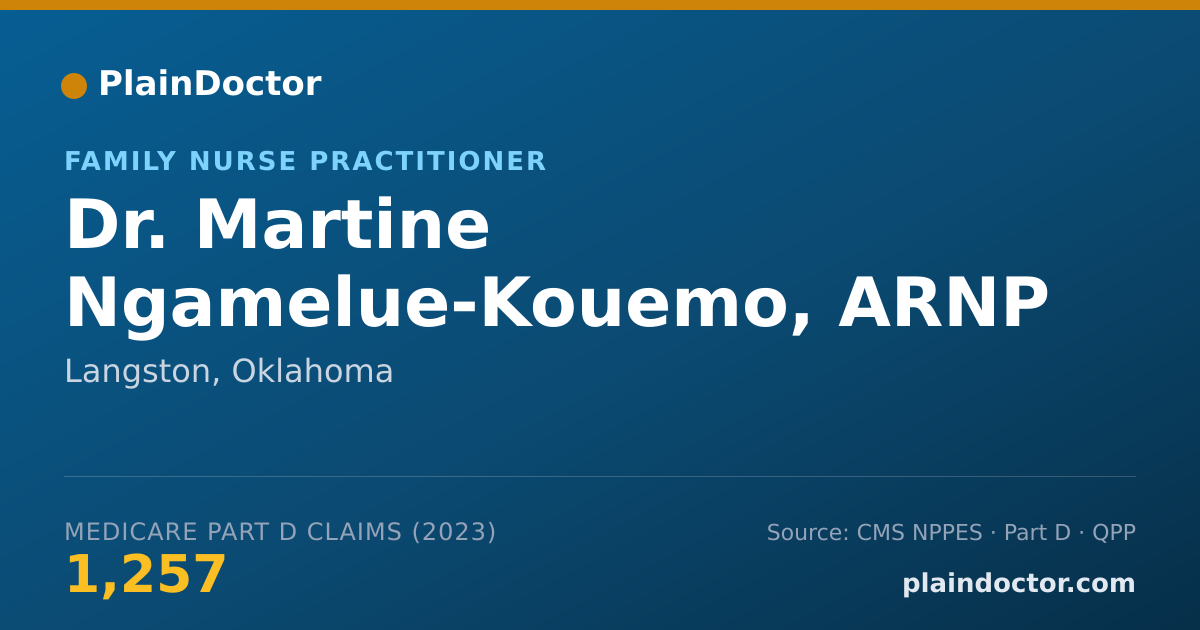 Shareable card for Martine Ngamelue-Kouemo, ARNP - Family Nurse Practitioner, Langston, OK