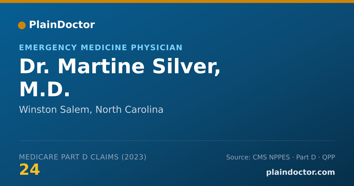 Shareable card for Martine Silver, M.D. - Emergency Medicine Physician, Winston Salem, NC