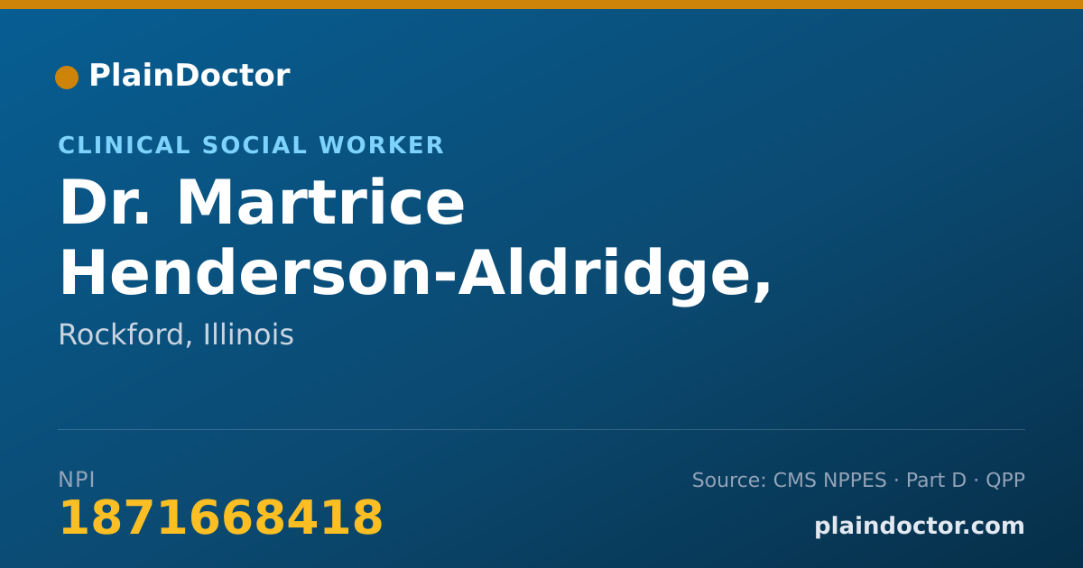 Shareable card for Martrice Henderson-Aldridge, LCSW - Clinical Social Worker, Rockford, IL