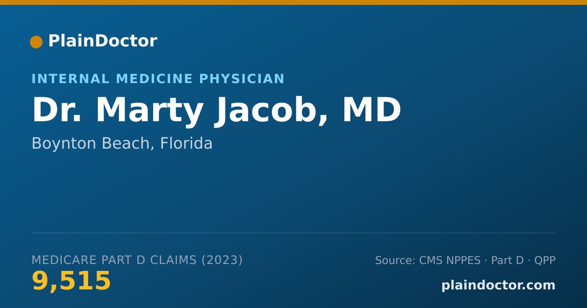 Shareable card for Marty Jacob, MD - Internal Medicine Physician, Boynton Beach, FL