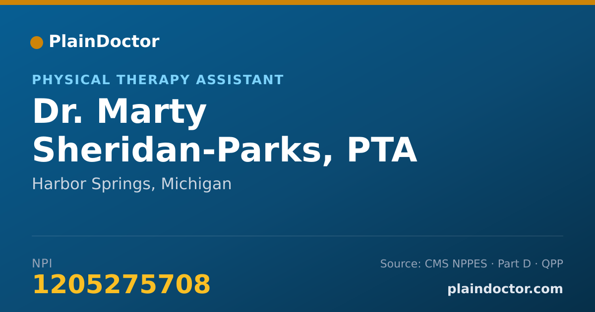 Shareable card for Marty Sheridan-Parks, PTA - Physical Therapy Assistant, Harbor Springs, MI