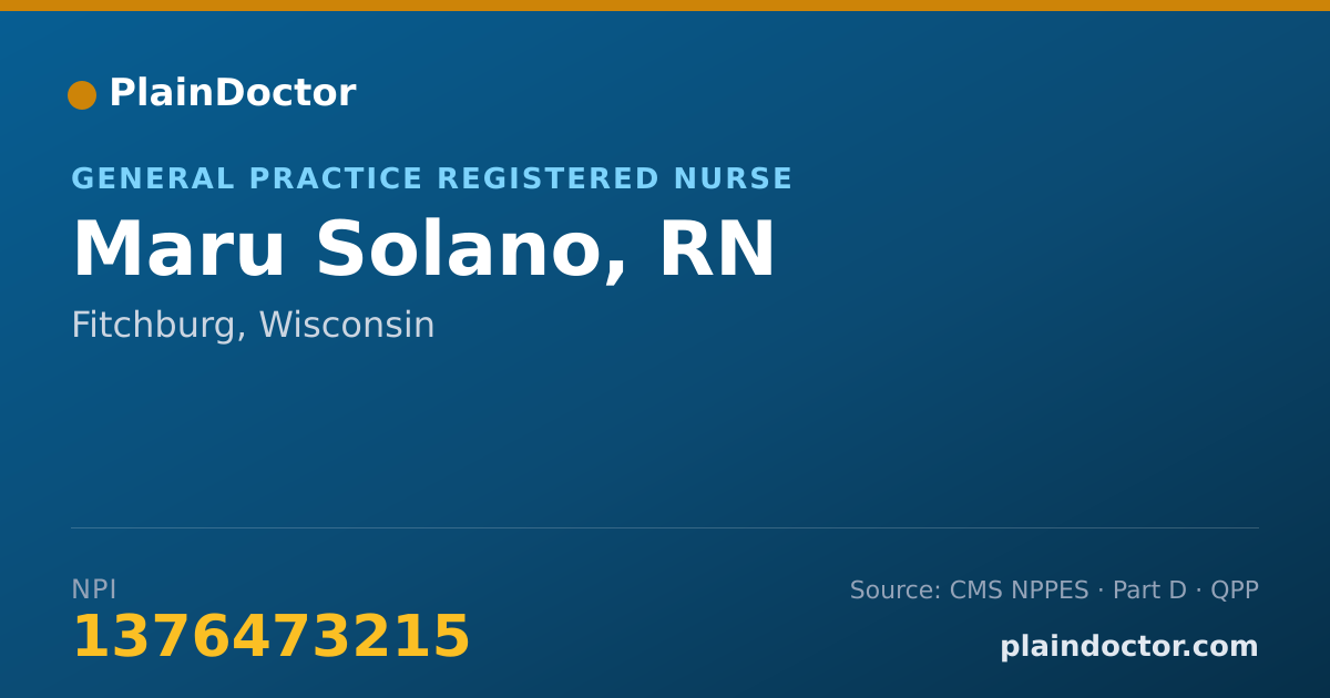 Shareable card for Maru Solano, RN - General Practice Registered Nurse, Fitchburg, WI