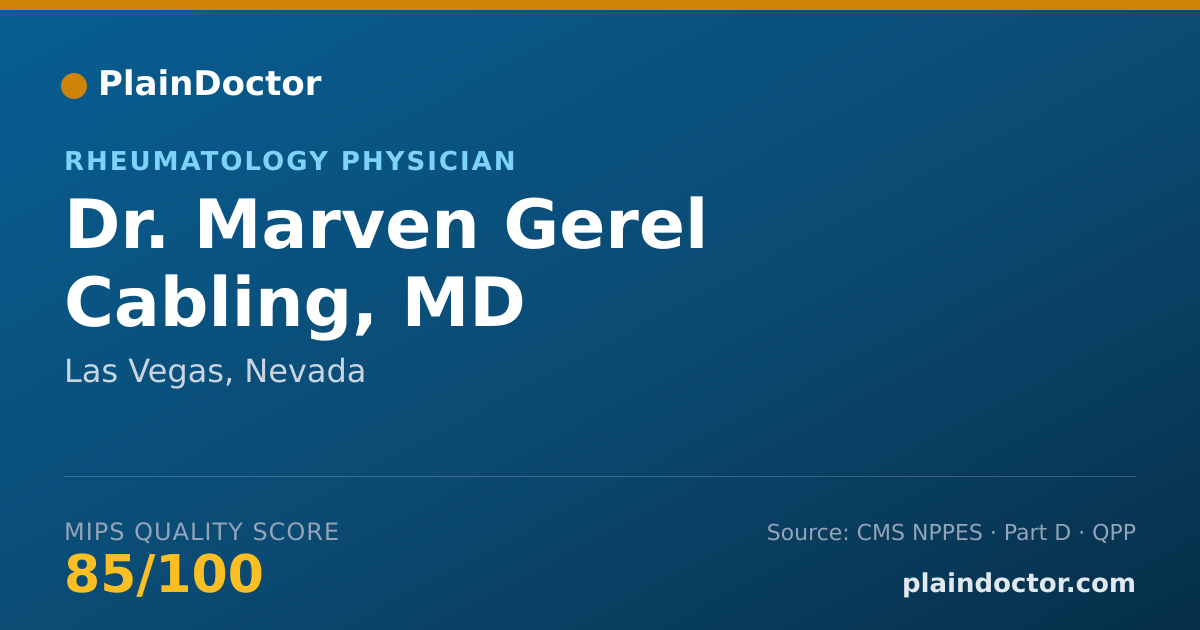 Shareable card for Marven Gerel Cabling, MD - Rheumatology Physician, Las Vegas, NV