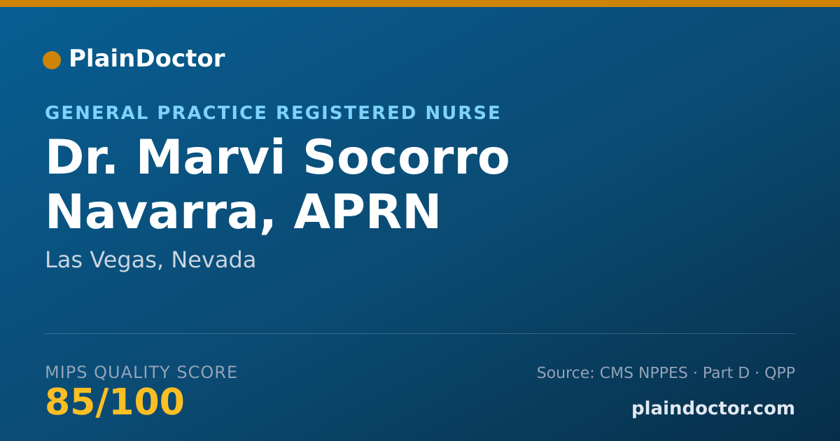 Shareable card for Marvi Socorro Navarra, APRN - General Practice Registered Nurse, Las Vegas, NV